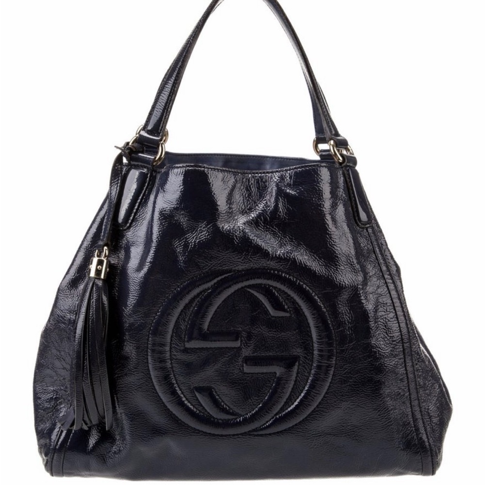 Gucci Glossy Blue Shoulder Bag